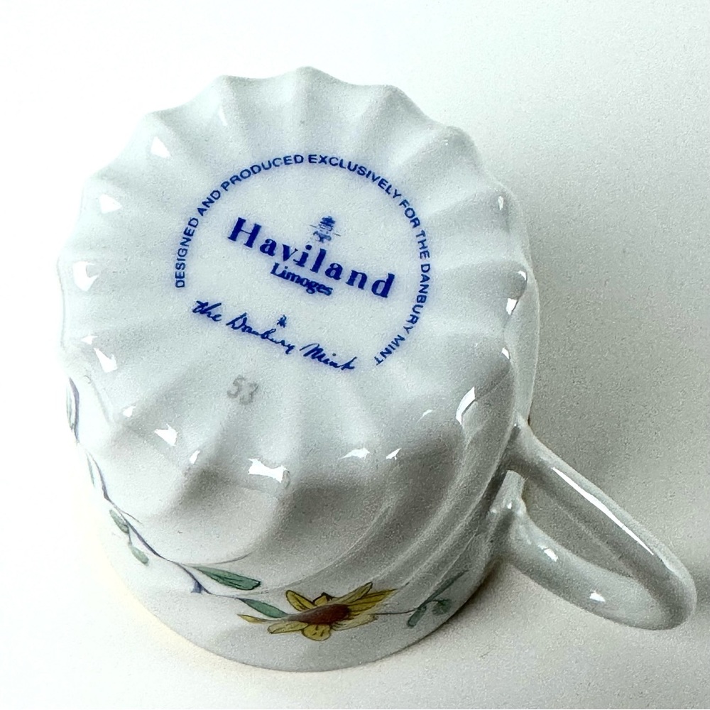 VTG HAVILAND LIMOGES 24k Gold Hand-painted Floral Ruffle Porcelain Demitasse - Picture 6 of 8